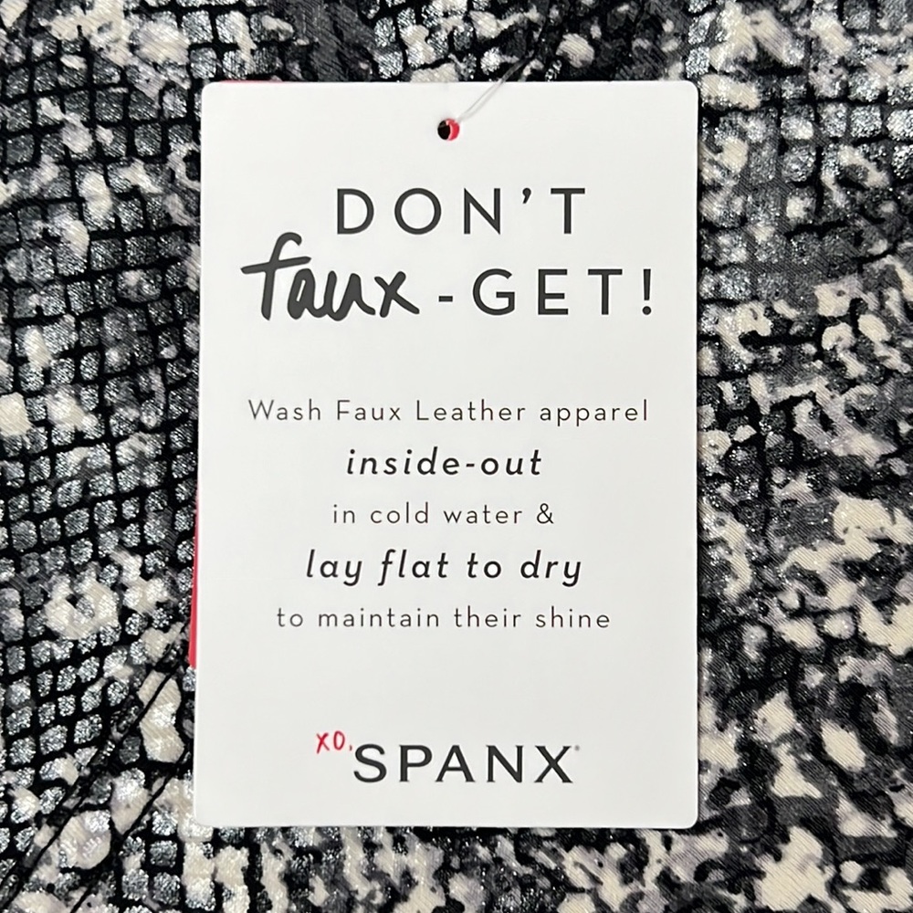 SPANX Faux Leather Snake Shine Leggings - Picture 10 of 11